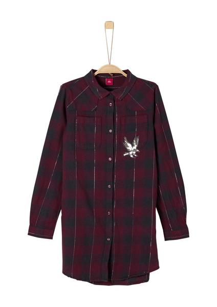 BLUSE LANGARM - 39N3/dark pink check