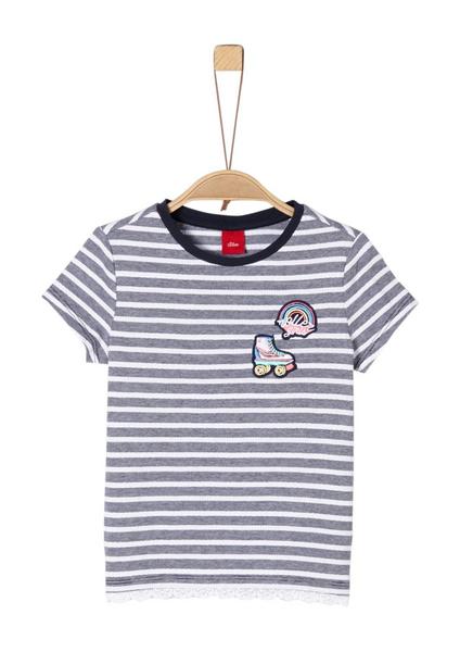 T-SHIRT KURZARM - 58G2/dark blue stripes