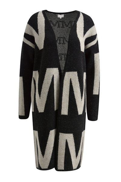 LONG CARDIGAN WITH PATCHED POCKETS - 1099/BLACK PR