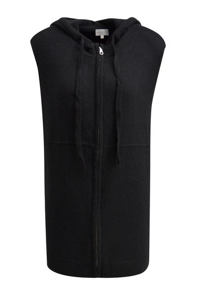 VEST WITH HOOD AND ZIPPER AT CF - 099/BLACK