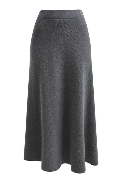 RIBBED SKIRT - 809/GREY MELANGE