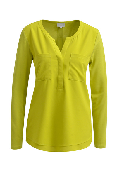 Jersey Blouse with woven front and chestpockets
