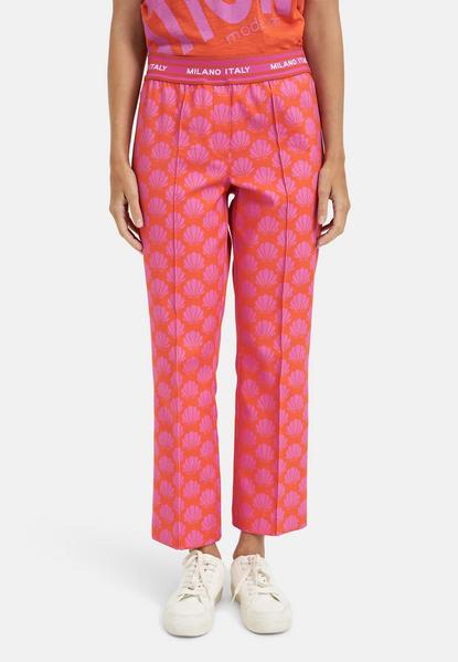 PANTS WITH ELASTIC WAISTBAND, PIN T - 1302/HOT ORA
