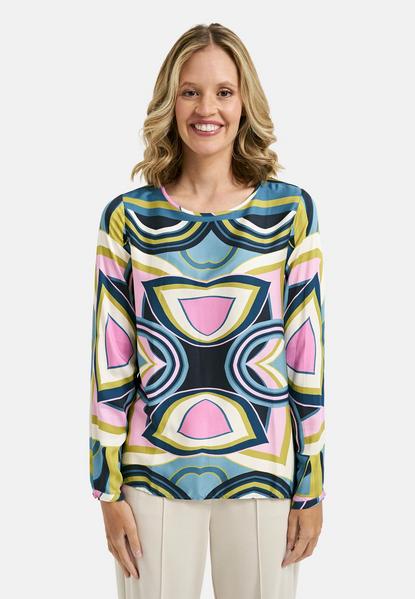 BLOUSE WITH ROUNDNECK AND LONG SLEE - 1621/TRUE BL