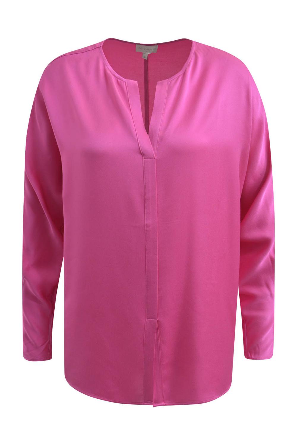 BLOUSE W ROUND NECK AND CF SLIT AE female