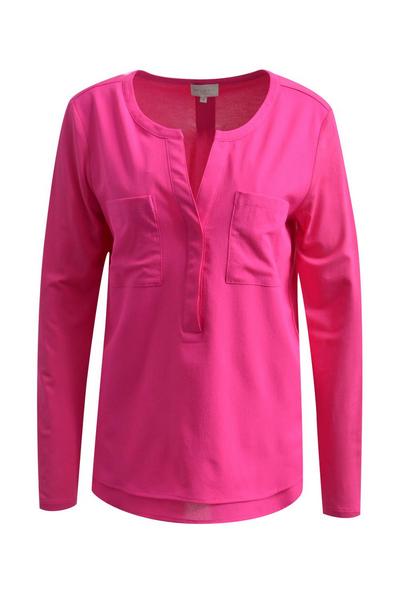 Jersey Blouse with woven front and chestpockets