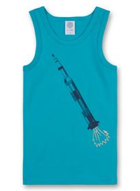 Shirt w/o sleeves w.print - 50243/petrol