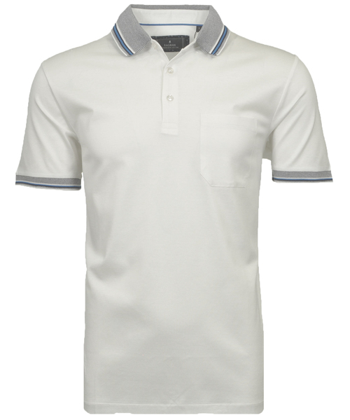 Polo uni mit Kontrastdetails, mercerisiert