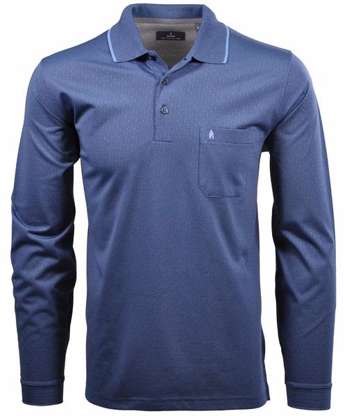 Softknitpolo mit Minimaldessin, Langarm