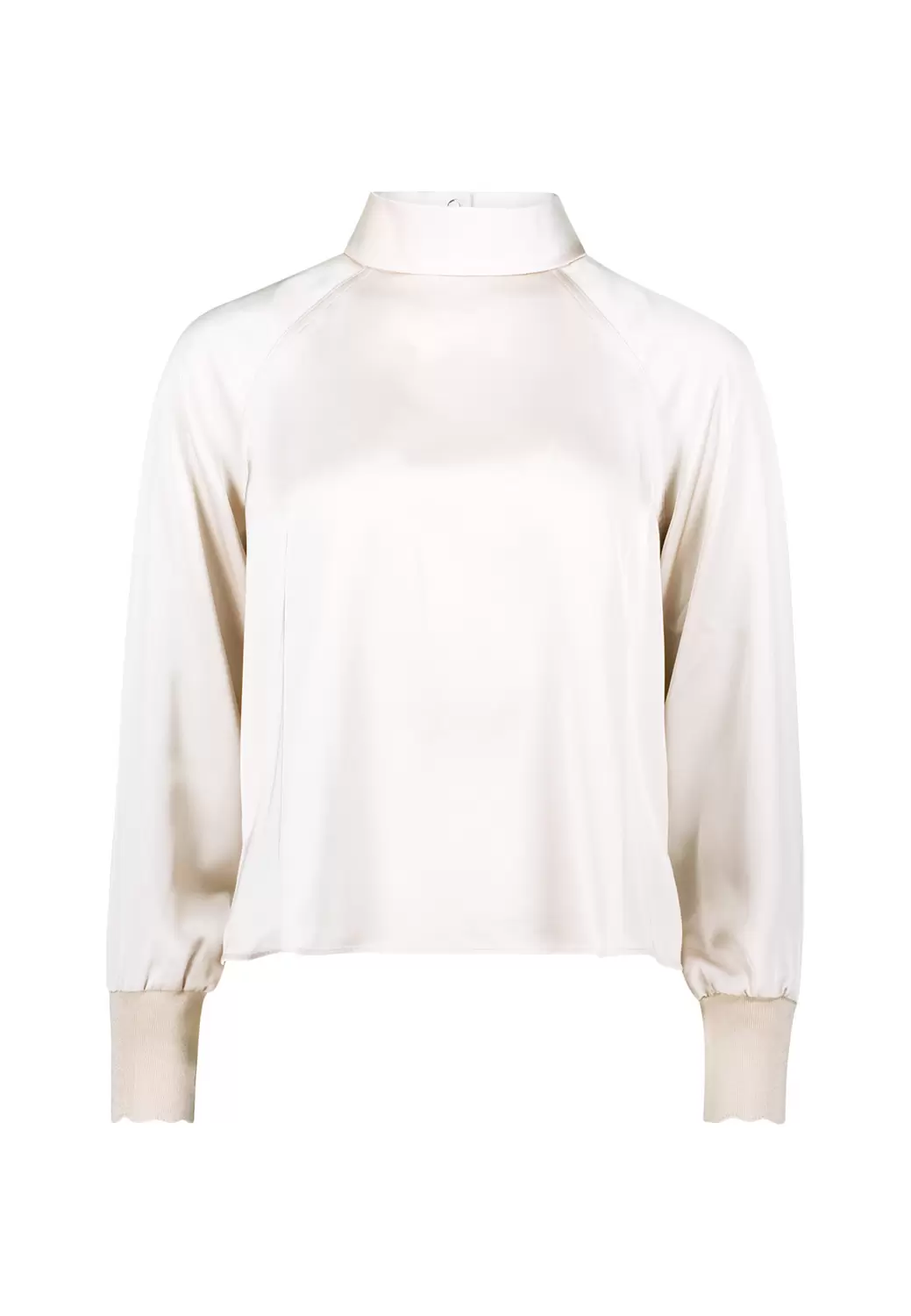 Satinbluse mit Stehkragen