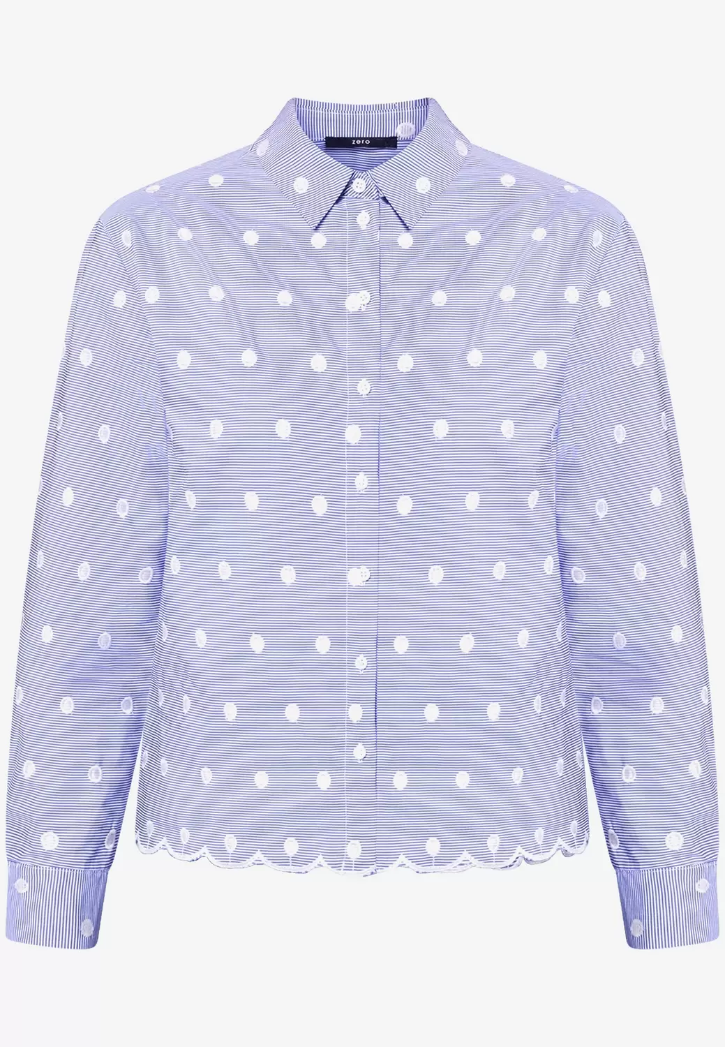 Bluse mit Streifen und Stickerei