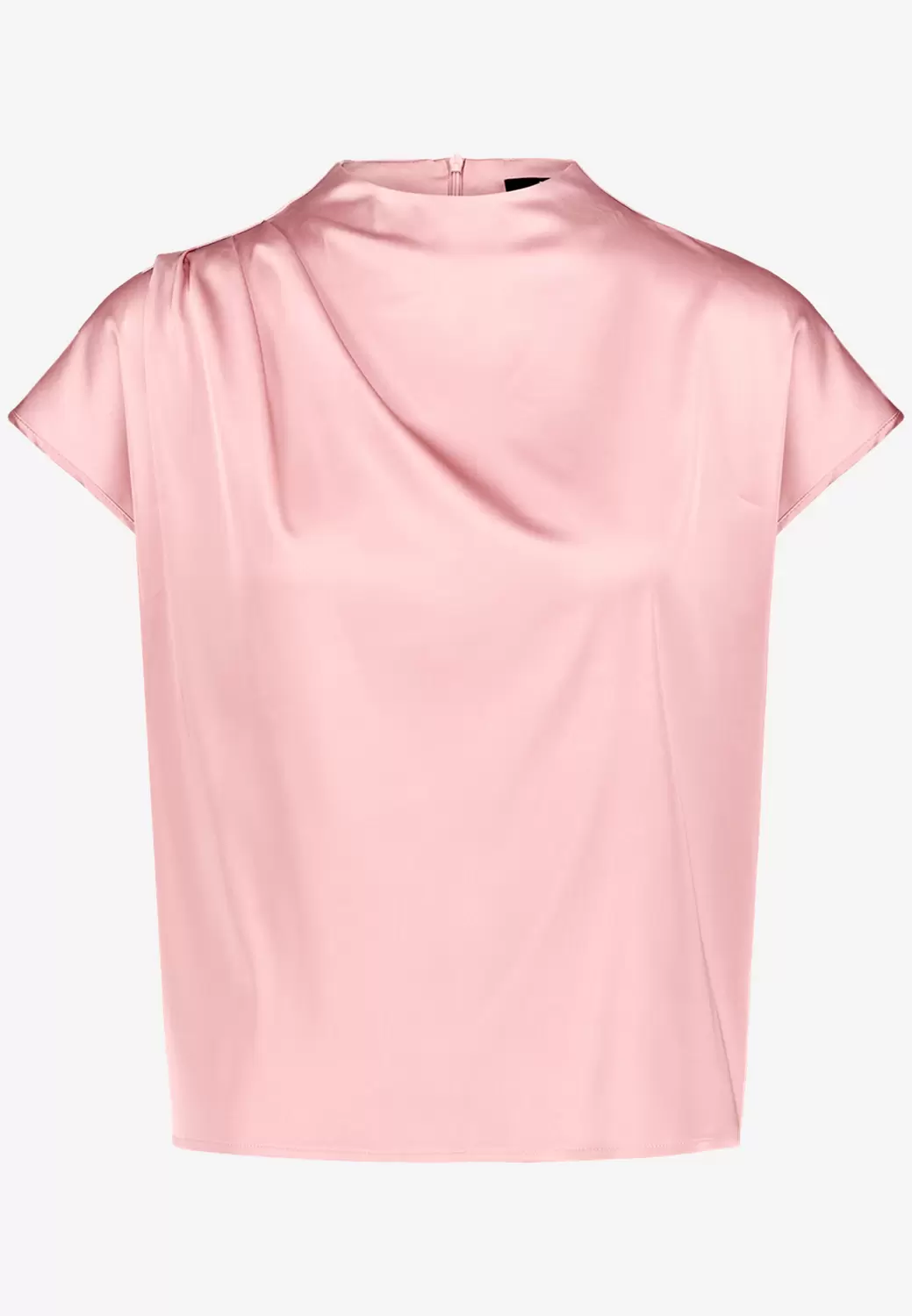 Satinbluse  mit Stehkragen