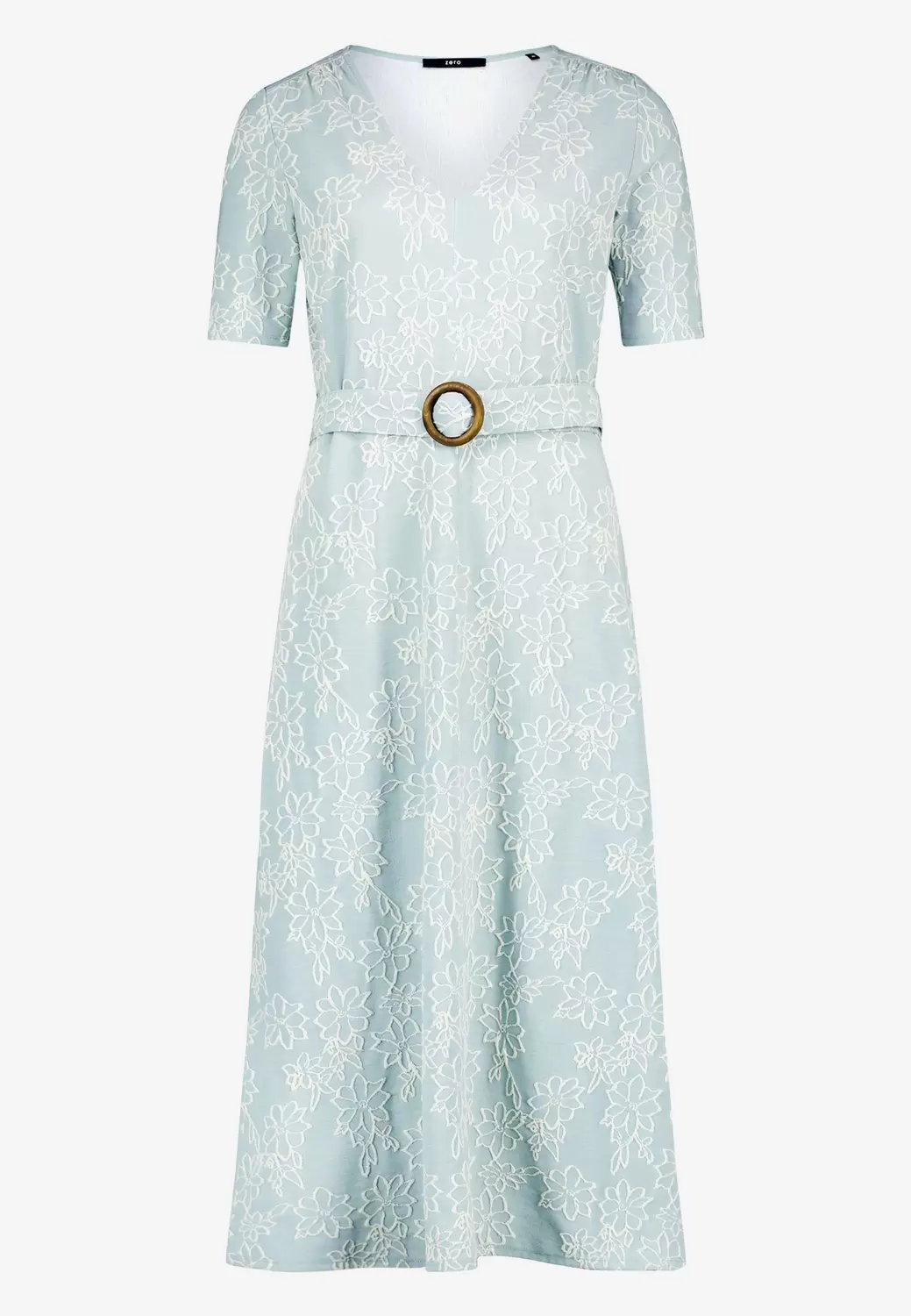 Midikleid mit Blumen-Stickerei