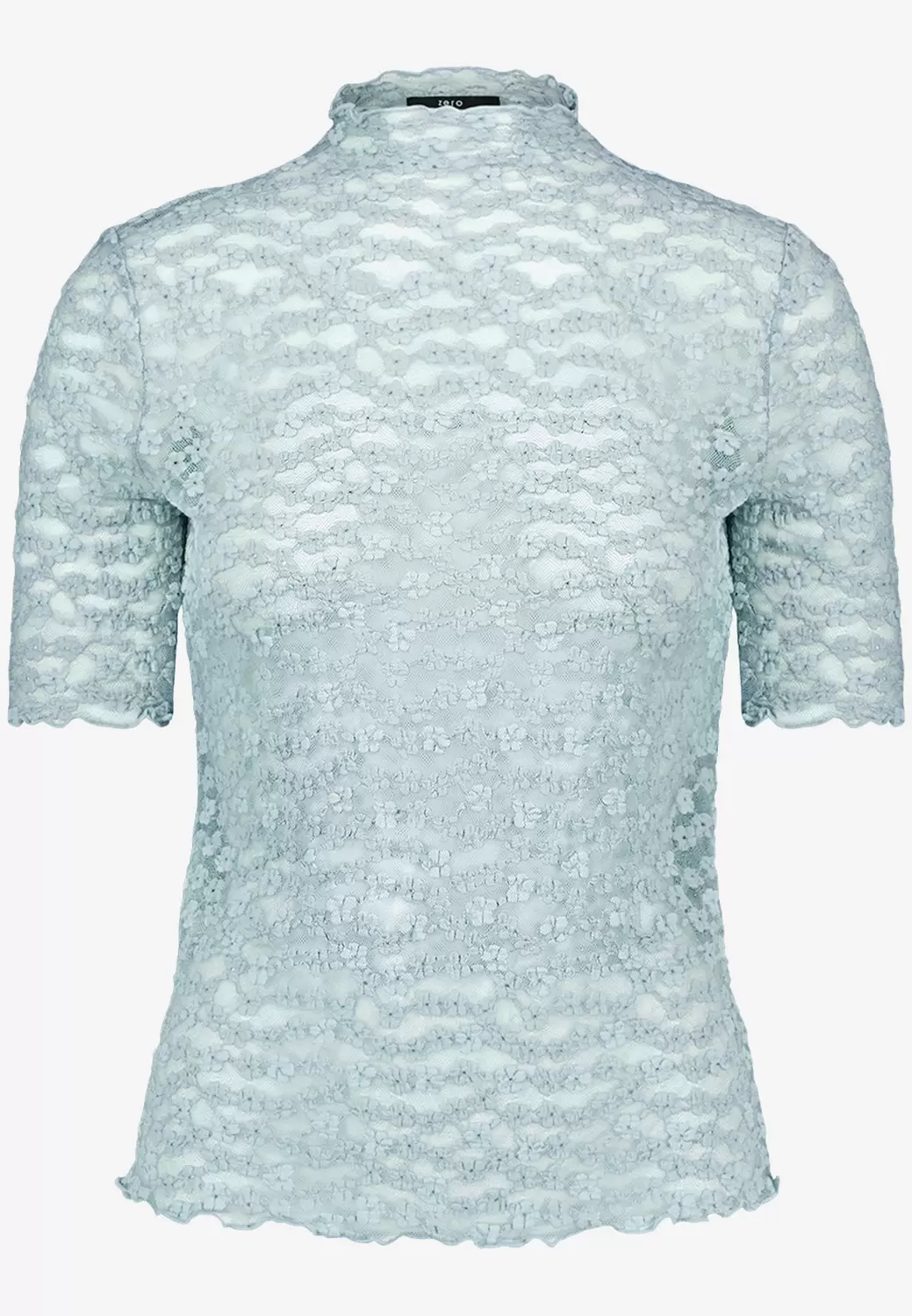 Spitzenshirt mit Stehkragen