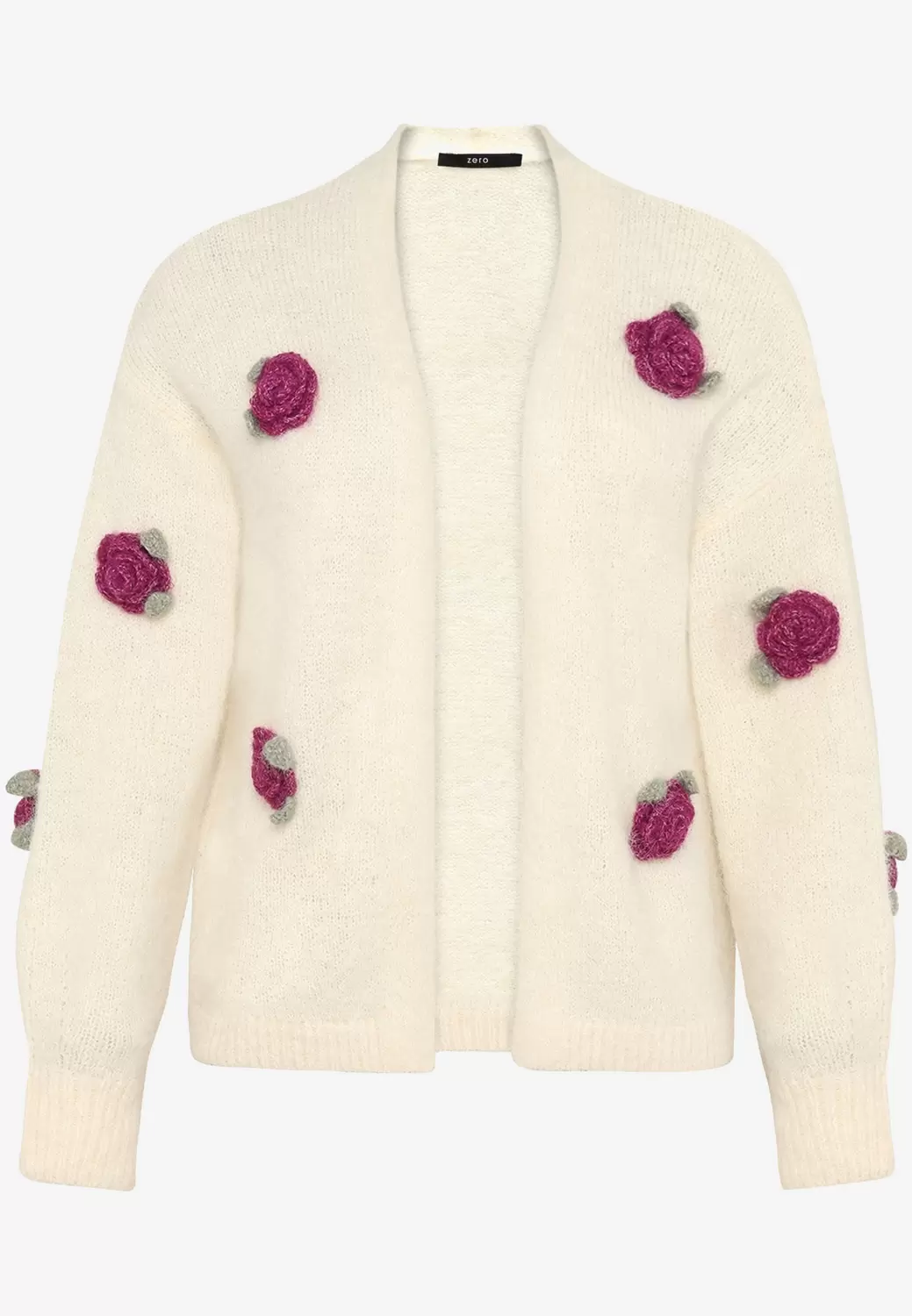 Strickjacke mit bunten 3D Blumen