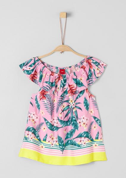 BLUSE KURZARM - 44C3/pink floral print