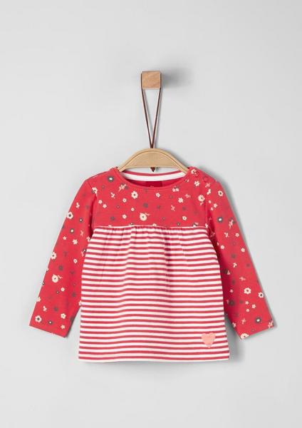 T-SHIRT LANGARM - 34G4/red knitted stripes