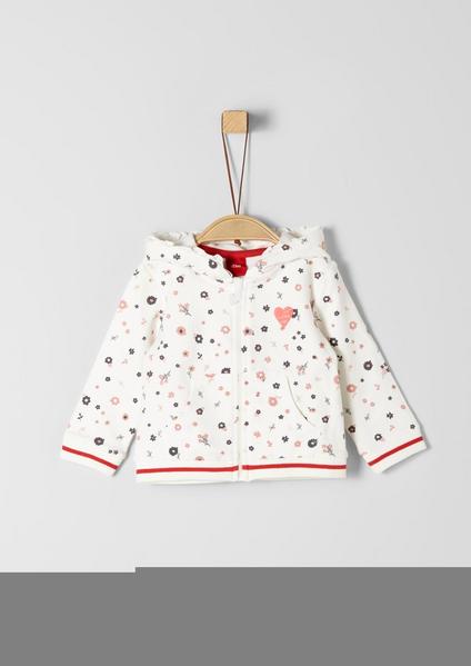 SWEATSHIRT-JACKE - 02A1/white AOP