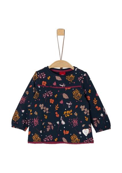 T-SHIRT LANGARM - 59A2/dark blue AOP