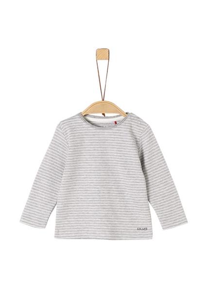 JA T-SHIRT 1/1 ARM - 94G5/grey/black knitted strip