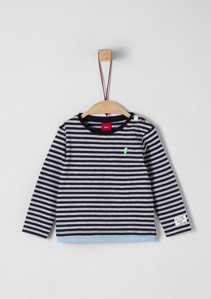 T-SHIRT LANGARM - 59G0/dark blue knittedstripes