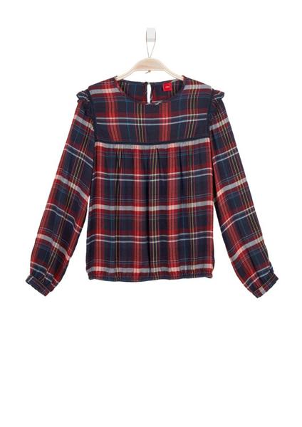 BLUSE LANGARM - 59N5/dark blue check