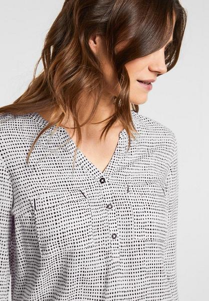 EOS Minimal Print Blouse - 30125/pure off white