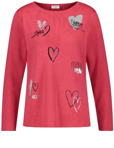 PULLOVER 1/1 ARM - 03020/LILA/PINK/GRAU GEMUSTERT