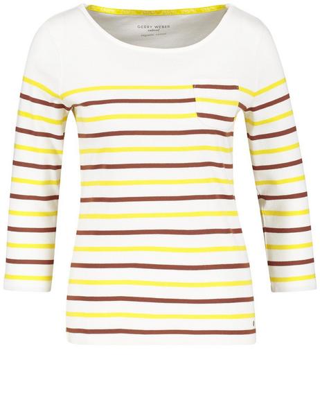 T-SHIRT 3/4 ARM - 04073/GELB/BRAUN RINGEL