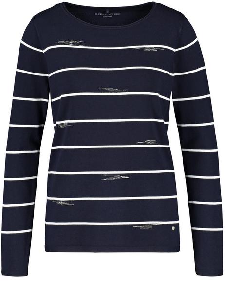 PULLOVER 1/1 ARM - 08092/BLAU/ECRU/WEISS RINGEL