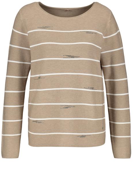 PULLOVER 1/1 ARM - 09092/ECRU/WEISS RINGEL