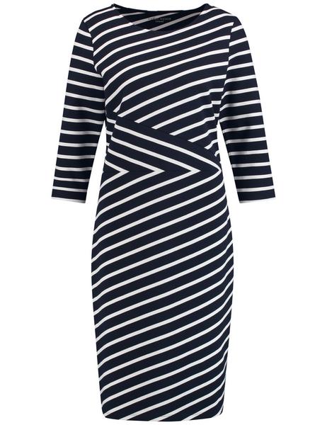 KLEID GEWIRKE - 08092/BLAU/ECRU/WEISS RINGEL