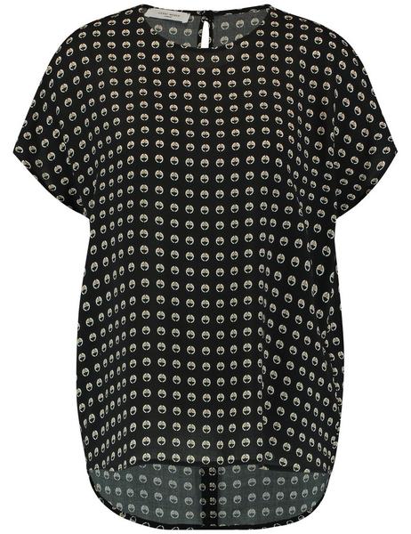 BLUSE 1/2 ARM BASIC FIT - 01099/SCHWARZ/ECRU/WEISS