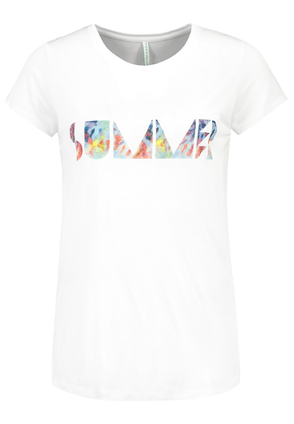 DOB Shirt,kurzarm, Rundhals mit Blende,Nackenband, Fotodruck auf Vorderteil"SUMMER"