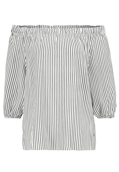 Schlupfbluse,Streifen Allover, mit - 22000/white-b