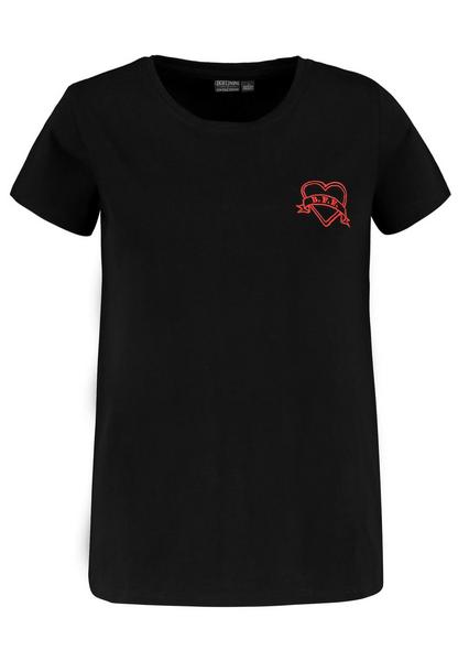 DOB Shirt,kurzarm,Rundhals mit Blen - 24000/black
