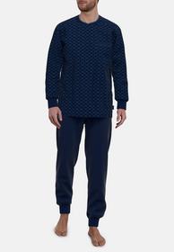 Pyjama, Rundhals, B?ndchen - 635/blau-dunkel-Allov