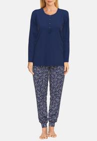 Pyjama, 4-Knopfv. Armbund - 635/blau-dunkel-Allove