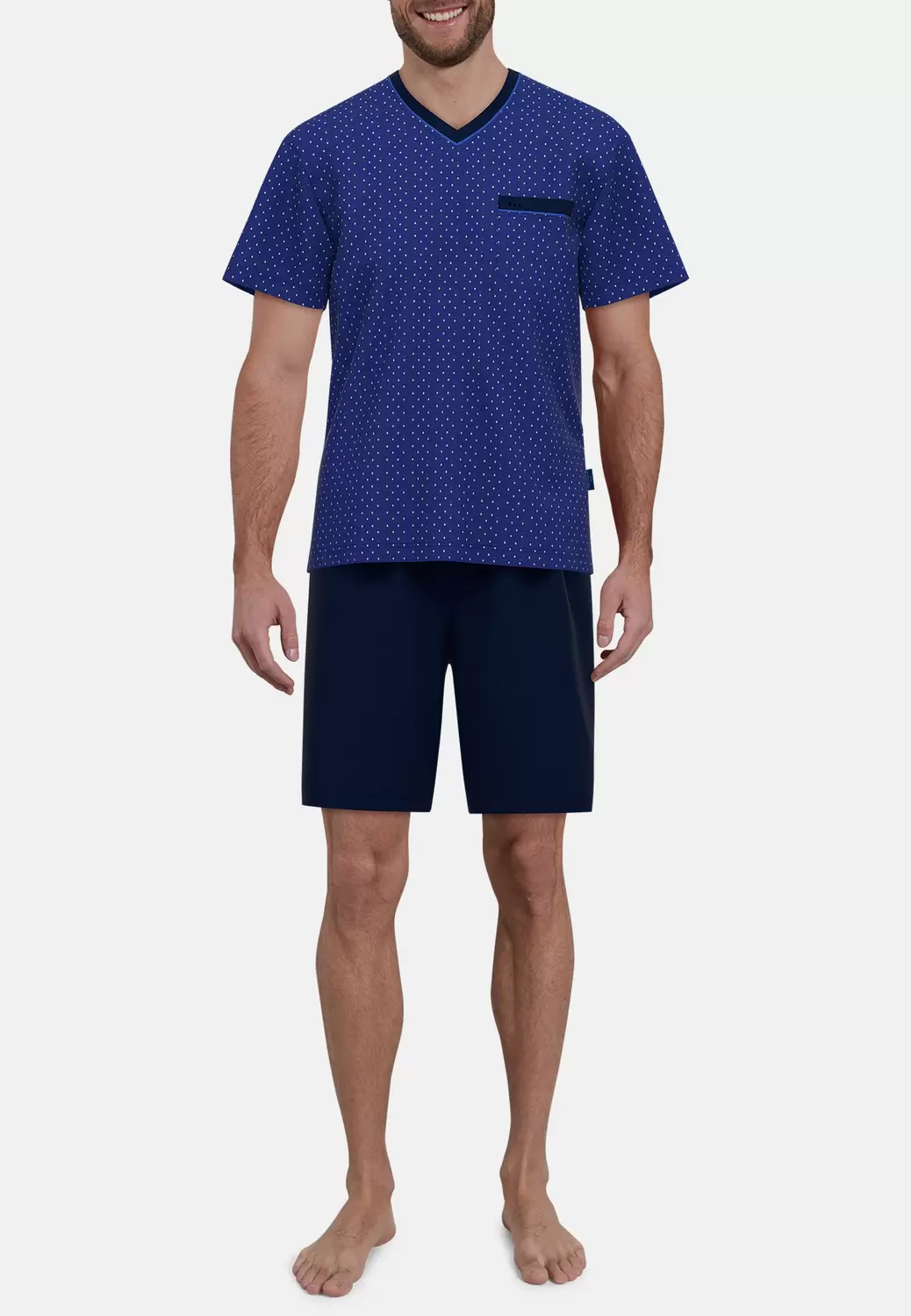 Shorty, V-A. - 695/blau-dunkel-Allover