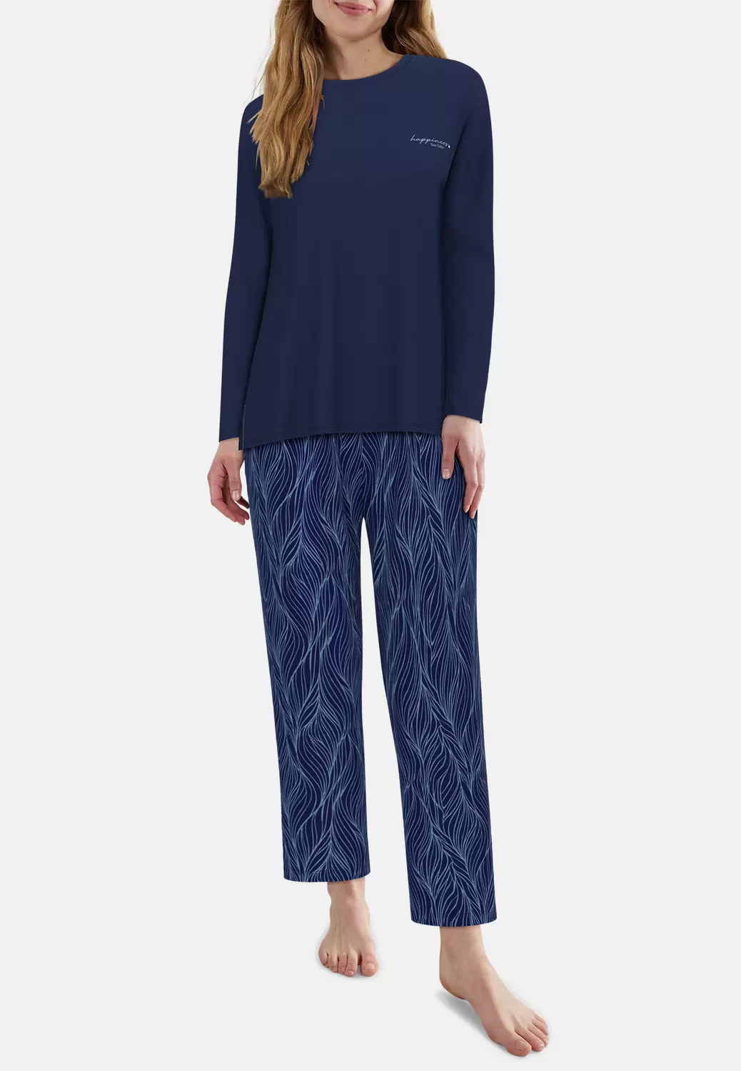 Pyjama, Rundhals, knöchellang