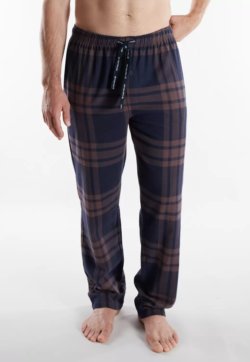 Pyjama Hose, lang - 534/braun-dunkel-Karo