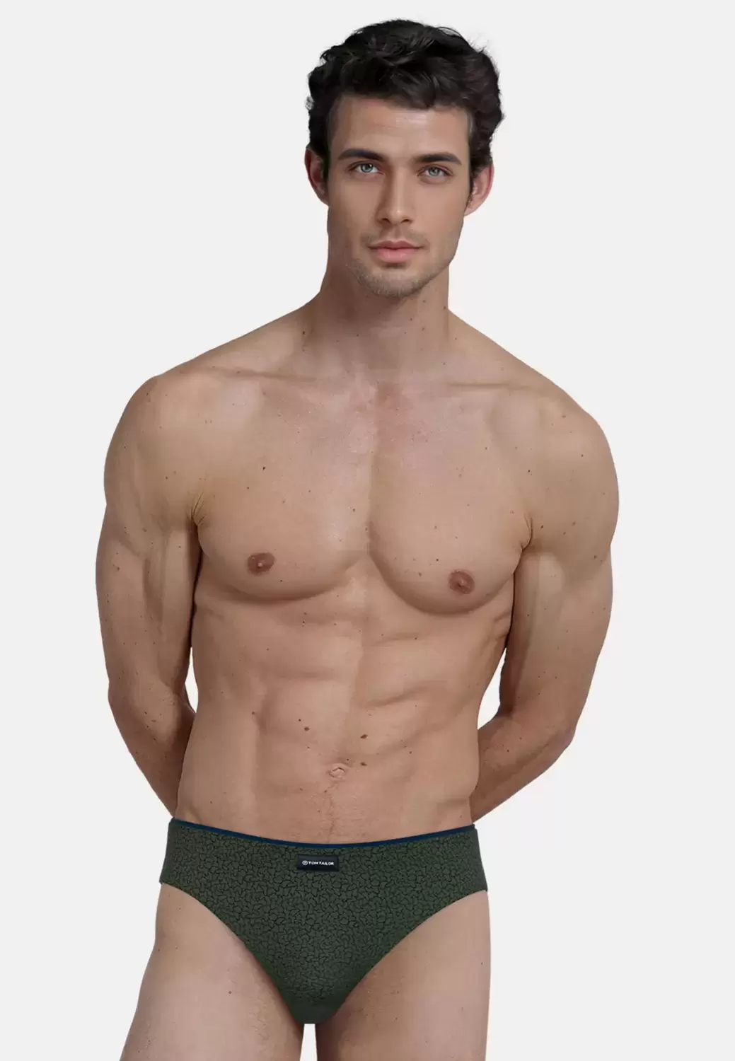 Mini Slip, grün-dunkel-Allover