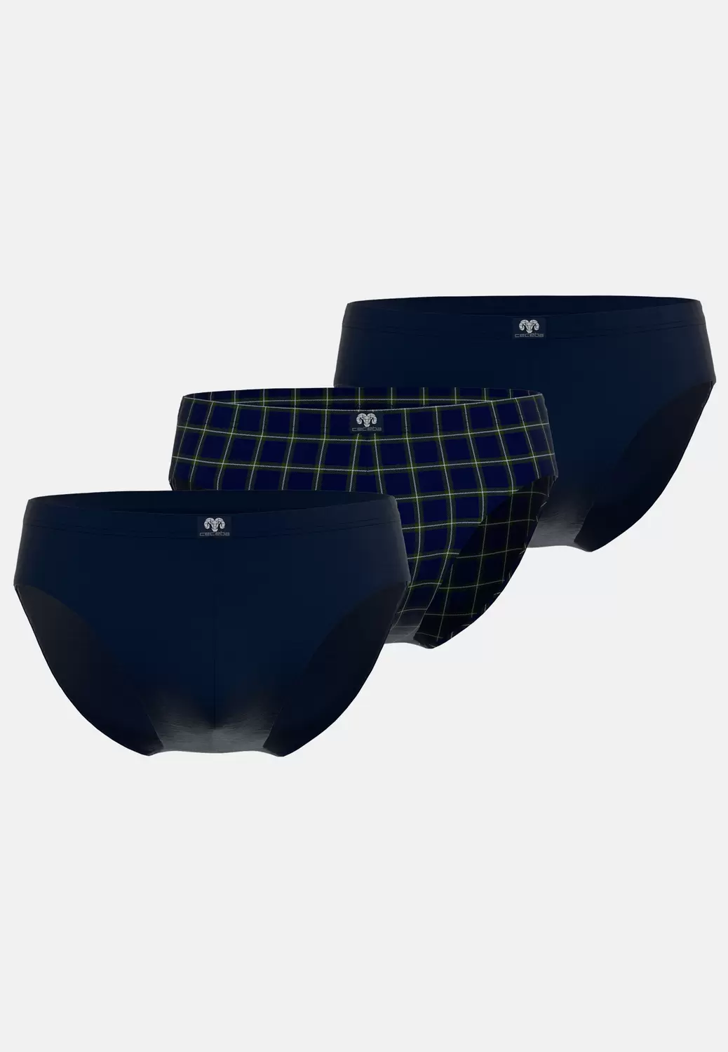 CECEBA Herren Slip kariert 3er Pack