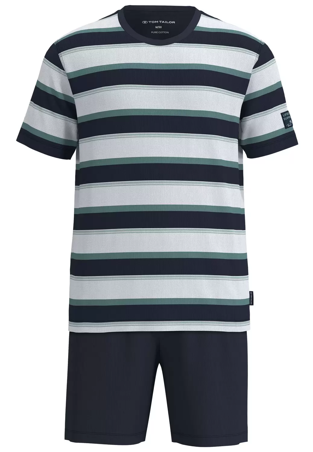 Shorty, Rundhals, blau-mittel-Ringel