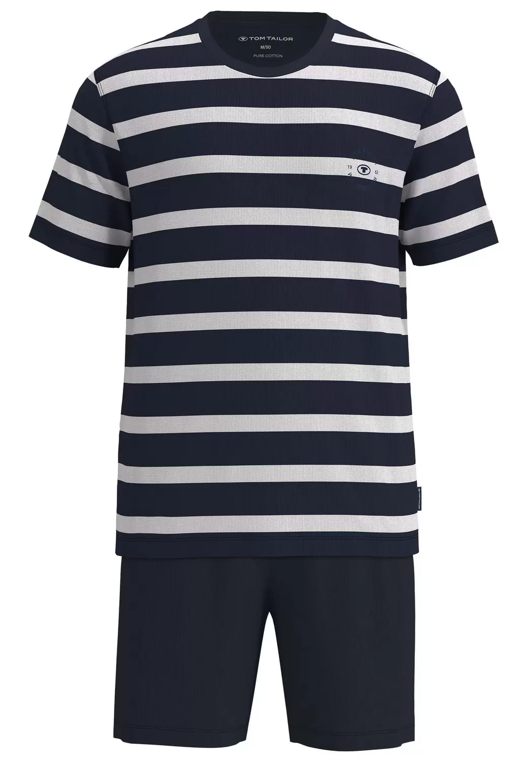 Shorty, Rundhals, blau-dunkel-Ringel