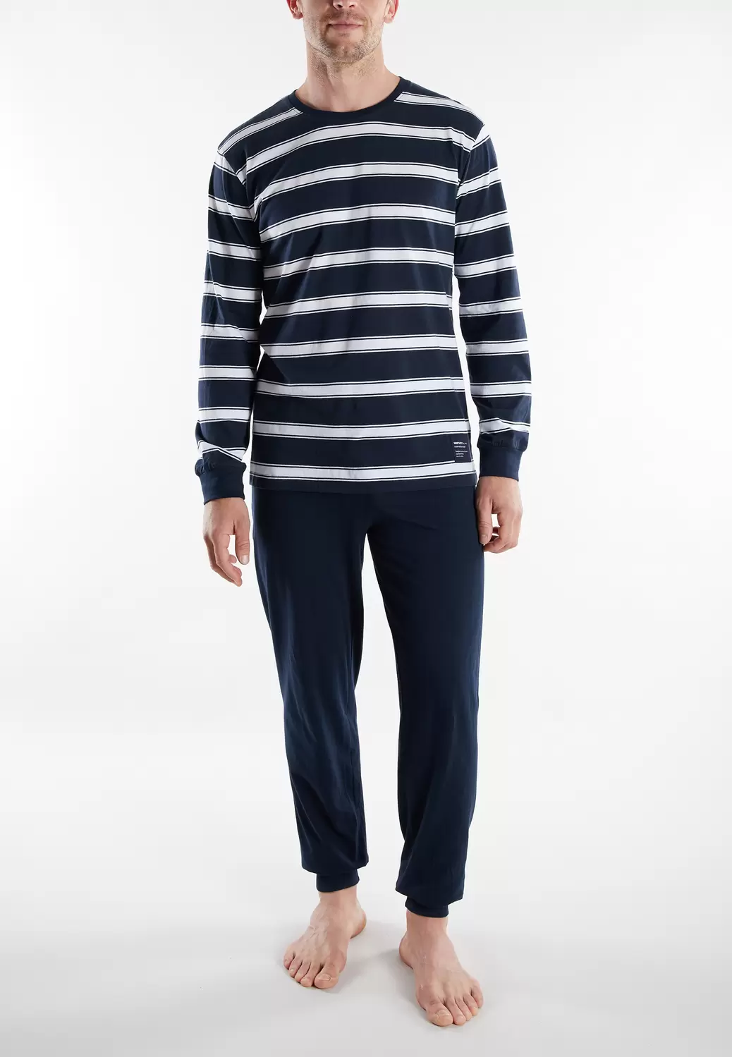 Pyjama, Rundhals, Bündchen