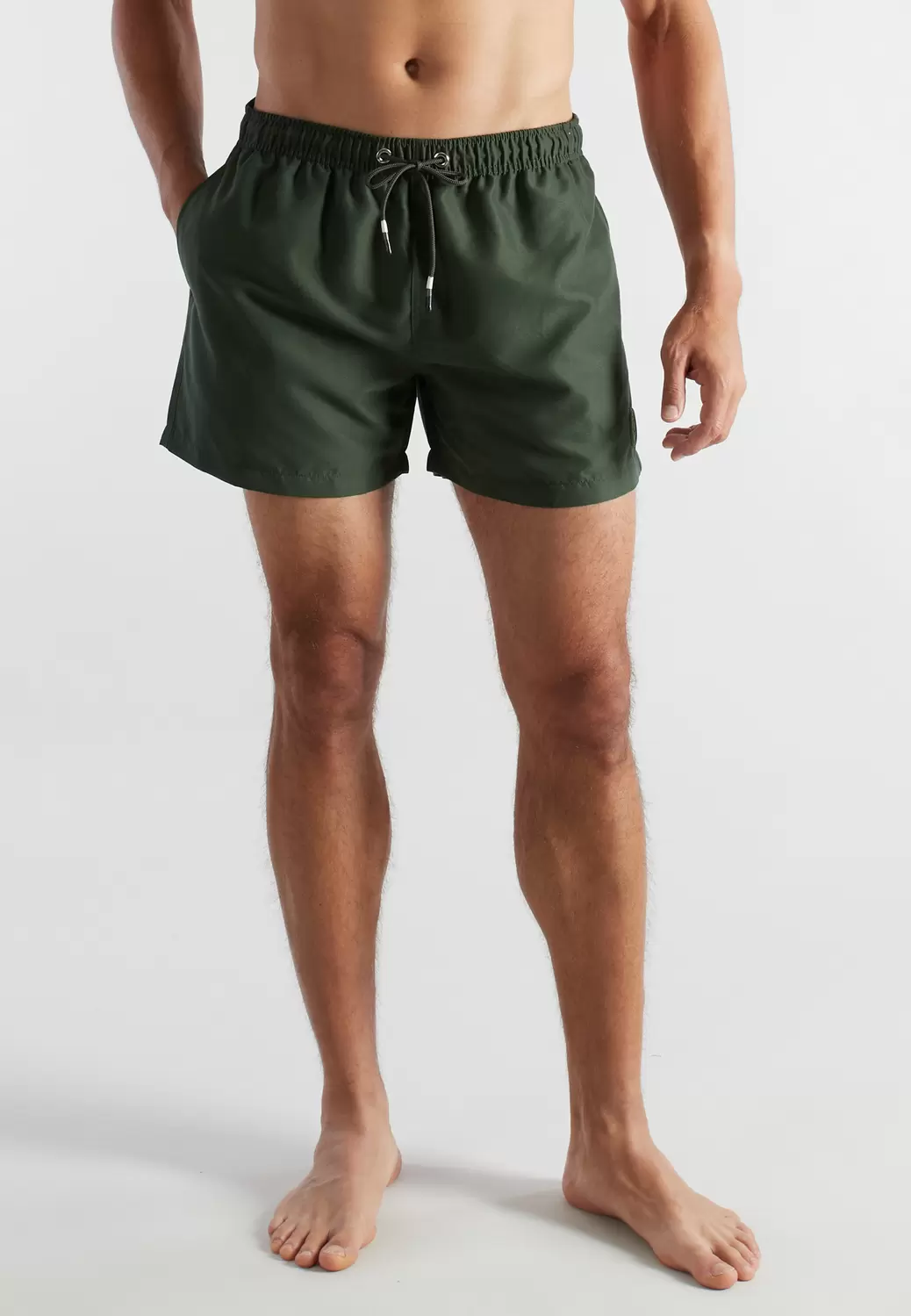 Badeshorts kurz, grün-dunkel-uni