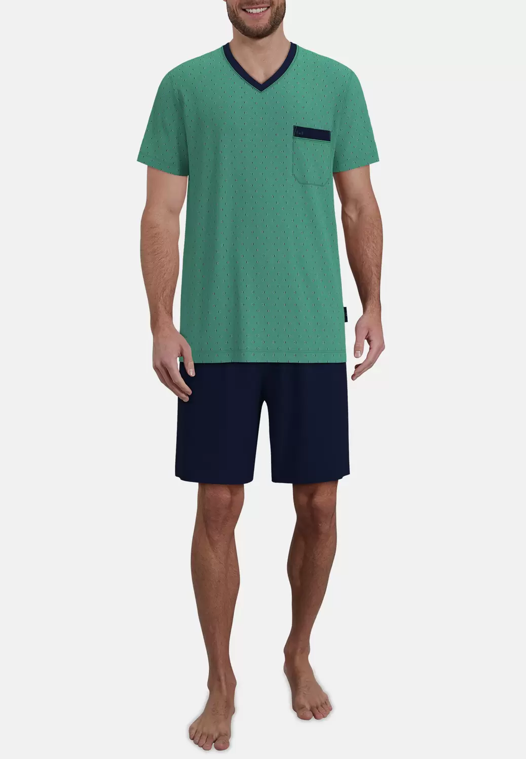 Shorty, V-A., grün-mittel-Allover