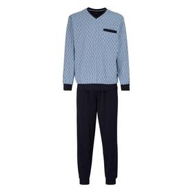 Pyjama, V-A., B?ndchen - 625/blau-mittel-Allover