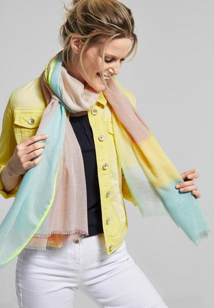 Color Block And Piping Scarf - 31611/neo mint